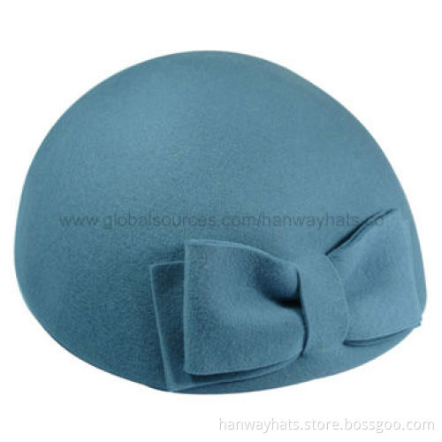 New Style Fashion Wool Felt Cap with Slit Crosspiece and Bow